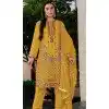 Mustard Organza Embroidered Pakistani Style Plus Size Salwar Suit - 9985191708
