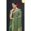 Dark Green Pure Georgette Zari Work Party Wear Plus Size Saree - 9988191716