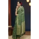 Dark Green Pure Georgette Zari Work Party Wear Saree - 9988191716