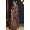 Wine Pure Georgette Zari Work Party Wear Plus Size Saree - 9988191717
