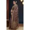 Wine Pure Georgette Zari Work Party Wear Saree - 9988191717