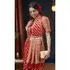 Red Pure Georgette Zari Work Party Wear Plus Size Saree - 9988191719