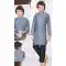 Grey Jacquard Resham Work Function Wear Kids Kurta Pajama - 9998191767