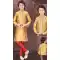Mustard Jacquard Resham Work Function Wear Kids Kurta Pajama - 9998191769