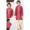 Maroon Jacquard Resham Work Function Wear Kids Kurta Pajama - 9998191771