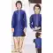 Navy Blue Jacquard Resham Work Function Wear Kids Kurta Pajama - 9998191775