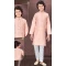 Peach Jacquard Resham Work Function Wear Kids Kurta Pajama - 9998191786