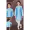 Jacquard  Sky Blue Resham Work Function Wear Kids Kurta Pajama - 9998191788