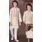 Light Gold Jacquard Resham Work Function Wear Kids Kurta Pajama - 9998191794
