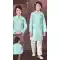 Light Firozi Jacquard Resham Work Function Wear Kids Kurta Pajama - 9998191805