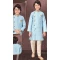 Sky Blue Jacquard Resham And Zari Work Function Wear Kids Kurta Pajama - 9998191824