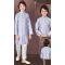Jacquard Resham Work Function Wear Kids Kurta Pajama In Light Lavender - 9998191830