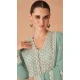 Light Pista Fox Georgette Embroidered Party Wear Plus Size Gown - 9999191831