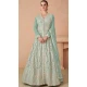 Light Pista Fox Georgette Embroidered Party Wear Plus Size Gown - 9999191831