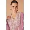Mauve Fox Georgette Embroidered Party Wear Plus Size Gown - 9999191832