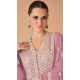 Mauve Fox Georgette Embroidered Party Wear Plus Size Gown - 9999191832
