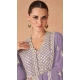Light Purple Fox Georgette Embroidered Party Wear Plus Size Gown - 9999191834