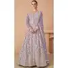 Light Purple Fox Georgette Embroidered Party Wear Plus Size Gown - 9999191834
