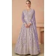 Light Purple Fox Georgette Embroidered Party Wear Plus Size Gown - 9999191834