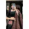 Black Cotton Mirror Hand Work Plus Size Navratri Chaniya Choli - 10006191862