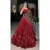 Maroon Cotton Mirror Hand Work Plus Size Navratri Chaniya Choli - 10006191863