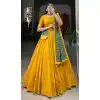 Mustard Cotton Mirror Hand Work Plus Size Navratri Chaniya Choli - 10006191864