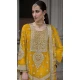 Chinon Embroidered Party Wear Readymade Sharara Suit In Mustard - 10008191870
