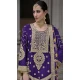 Chinon Embroidered Party Wear Readymade Sharara Suit In Purple - 10008191871
