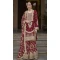 Chinon Embroidered Party Wear Readymade Sharara Suit In Maroon - 10008191873