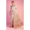 Plus Size Kashmiri Pashmina Resham Work Traditional Wear Saree In Cream - 9975191562