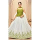 Georgette Embroidered Party Wear Lehenga Choli In White And Mehendi - 10017191916