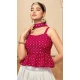 Georgette Embroidered Party Wear Lehenga Choli In White And Rani Pink - 10017191918
