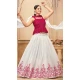 Georgette Embroidered Party Wear Lehenga Choli In White And Rani Pink - 10017191918