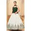 Georgette Embroidered Party Wear Lehenga Choli In White And Green - 10017191919