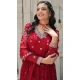 Red Georgette Embroidered Women Readymade Gown With Dupatta - 10033192018