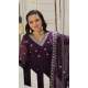 Purple Georgette Embroidered Women Readymade Gown With Dupatta - 10033192019