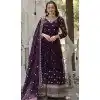 Purple Georgette Embroidered Women Readymade Gown With Dupatta - 10033192019