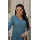 Rama Blue Faux Georgette Embroidered Party Wear Readymade Gown - 10034192020