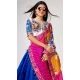 Korean Silk Embroidered Navratri Lehenga Choli In White - 10045192074