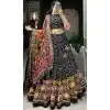 Black Tussar Silk Patola Printed Work Plus Size Navratri Lehenga Choli -10046192077