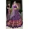 Purple Tussar Silk Patola Printed Work Plus Size Navratri Lehenga Choli -10046192078
