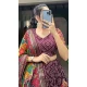 Wine Tussar Silk Patola Printed Work Navratri Lehenga Choli -10046192079