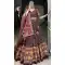 Wine Tussar Silk Patola Printed Work Navratri Lehenga Choli -10046192079