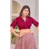 Plus Size Rayon Cotton Patola Print Work Party Wear Lehenga Choli In Rani Pink - 10056192139