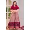 Plus Size Rayon Cotton Patola Print Work Party Wear Lehenga Choli In Rani Pink - 10056192139