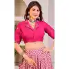 Plus Size Rayon Cotton Patola Print Work Party Wear Lehenga Choli In Pink - 10056192141