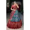 Blue Tussar Silk Zari Work Plus Size Navratri Lehenga Choli - 10069192177