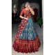 Blue Tussar Silk Zari Work Navratri Lehenga Choli - 10069192177