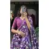Purple Tussar Silk Zari Work Plus Size Navratri Lehenga Choli - 10069192178