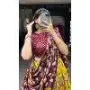 Yellow Tussar Silk Zari Work Plus Size Navratri Lehenga Choli - 10069192180